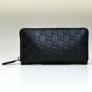 Gucci AVEL Long Wallet GG Leather Guccissima Black